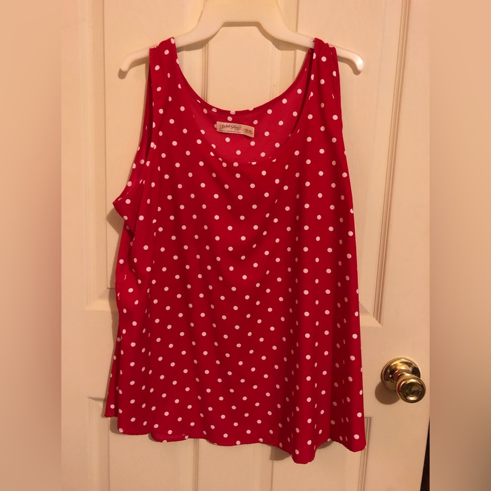 Cute red and white polka dot sleeveless top.  New without tags.